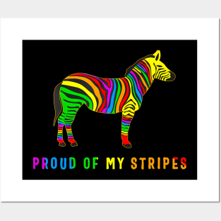 Proud Gay Lgbt Q Pride Ally Rainbow Flag Zebra Stripes Posters and Art